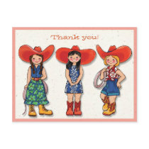 Cowgirl Thank you! Card postcards
