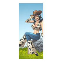 cowgirl, cowboy, tipping, illustration, pinup, al rio, art, cute, cowprint, cowboy hat, Convite com design gráfico personalizado