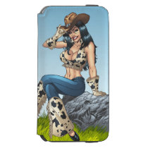 cowgirl, cowboy, tipping, illustration, pinup, cute, cowprint, smiling, al rio, drawing, [[missing key: type_incipiowatso]] med brugerdefineret grafisk design