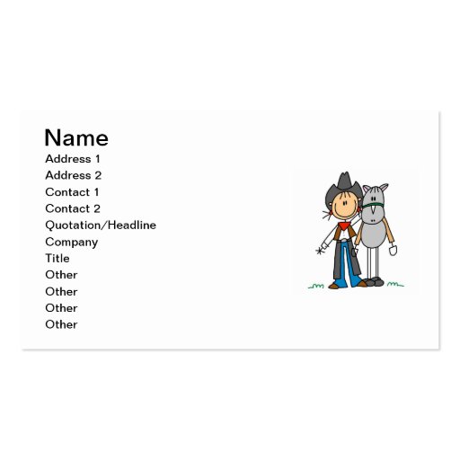 Cowgirl With Horse T-shirts and Gifts Business Card