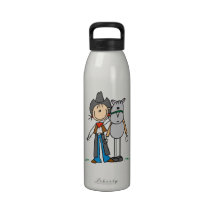 Cowgirl With Horse T-shirts and Gifts Drinking Bottles