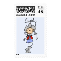 Cowgirl with Lasso Tshirts and Gifts postage