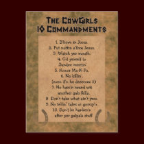Cowgirls 10 Commandments POSTCARD postcards