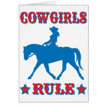Cowgirls Rule (red/blue) cards by dogsandhorses Cowgirls Rule (red/blue) cards