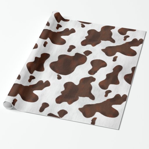 Cowhide Faux Western Leather Spotted Cow Print Wrapping Paper Zazzle