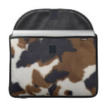 Cowhide Leather Print Rickshaw Macbook Sleeves For MacBooks