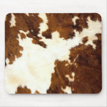 Cowhide Print Cowboy Up! Mousepad