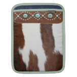 "Cowhide & Turquoise" Western IPad Sleeve