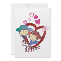 Cowpokes Rose & Rusty  Be Mine Party Invitation