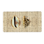 Cowrie shells personalized shipping label