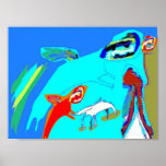 COWS AND MAN colour art Posters
