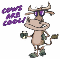 cows are cool funny animal cartoon photo sculpture