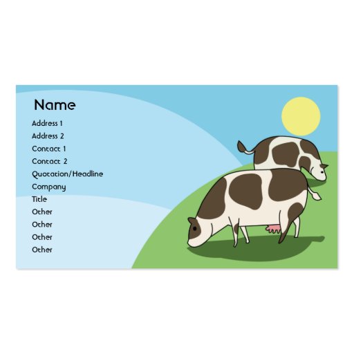 Cows - Business Business Card Templates (front side)