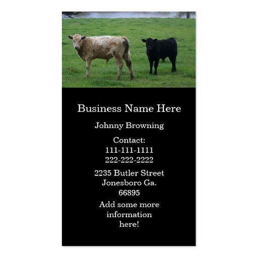 Cows Business Cards (front side)