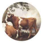 Cows by Potter Round Stickers