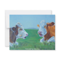 Cows chatting & lying down illustration Chit Chat Custom Invite