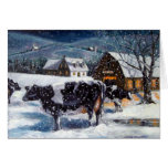 COWS: CHRISTMAS: SNOW: ART: HOLSTEIN CARDS