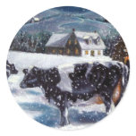 COWS: CHRISTMAS: SNOW: ART: HOLTEIN stickers