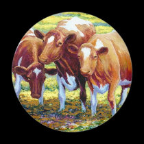 Cows Dairy Cow in Pasture Field Painting Picture magnets