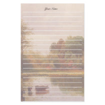 Cows In A Watering Landscape Albert Bierstadt Custom Stationery