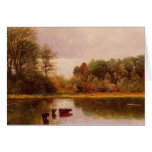 Cows In A Watering Landscape by Albert B. Greeting Cards