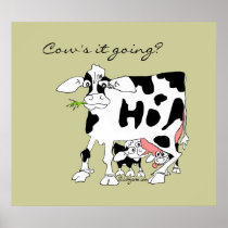 Cow's it Going? Poster Print