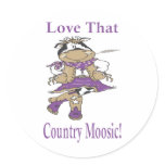 Cows: Love That Country Moosic! Round Stickers