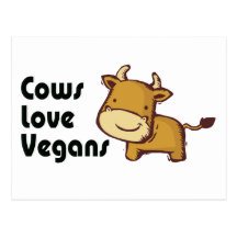 cows love vegans post card