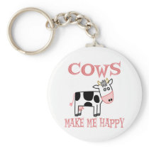 Cows Make Me Happy Keychain