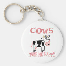 Cows Make Me Happy Keychain