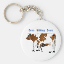Cows Milking Cows Key Chains