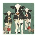Cows Smell The Flowers Art Canvas Stretched Canvas Prints