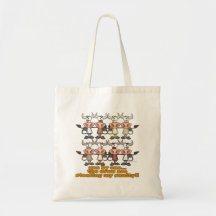 cows stealing my insanity humor cartoon canvas bags