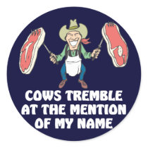 Cows Tremble Round Stickers
