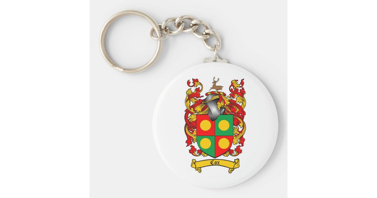 COX FAMILY CREST COX COAT OF ARMS KEYCHAIN Zazzle
