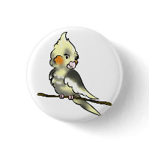Coy Cockatiel Button
