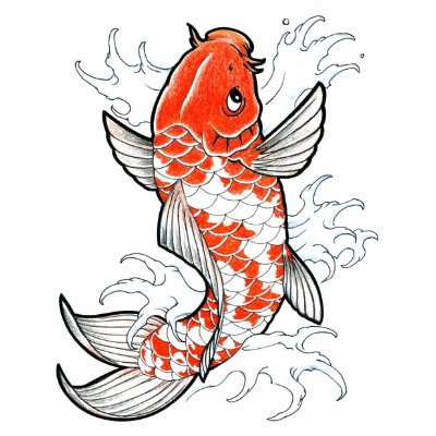 koy fish tattoo. Coy Fish Tattoo Style white