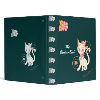Coy Kitty Notebook Binder Pine Green binder