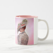 Coy Victorian Lady "Betty Lu" Mugs