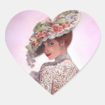 Coy Victorian Lady "Betty Lu" Stickers