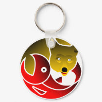 Coyote Frees Salmon keychains