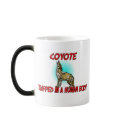 Coyote trapped in a human body mugs by AnimalShirts Coyote trapped in a human body mugs