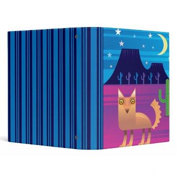 Coyote Vector Desert Scene Notebook binder