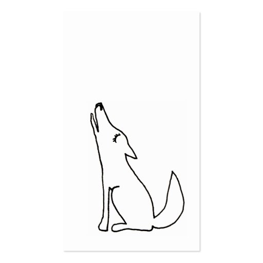 Coyote wolf dog howling - fun drawing art CUSTOM Business Cards