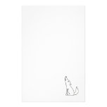 Coyote wolf dog howling - fun ink line drawing art stationery paper