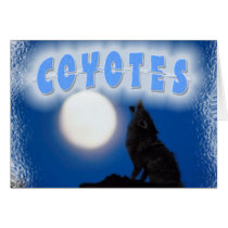 COYOTES - LONER HOWLING AT THE FULL MOON GREETING CARD