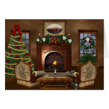 Cozy Country Christmas Holiday Greeting Card