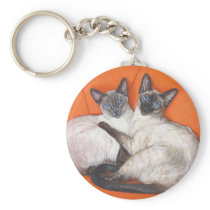 Cozy Couple Siamese Cat Key Chains