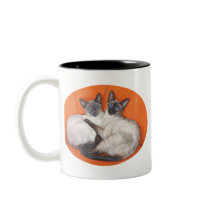 Cozy Couple Siamese Cat Coffee Mugs