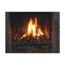 Cozy Fireplace Postcard